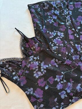 Vintage Gunne Sax Jessica McClintock Black Purple Blue Sequin Lace Maxi dress 7